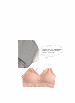 Y&D 5 PCS Cami Womens V Neck Padded Seamless Straps Bralette Everyday Basic Sleeping White Apricot Grey Black L  - Image 3