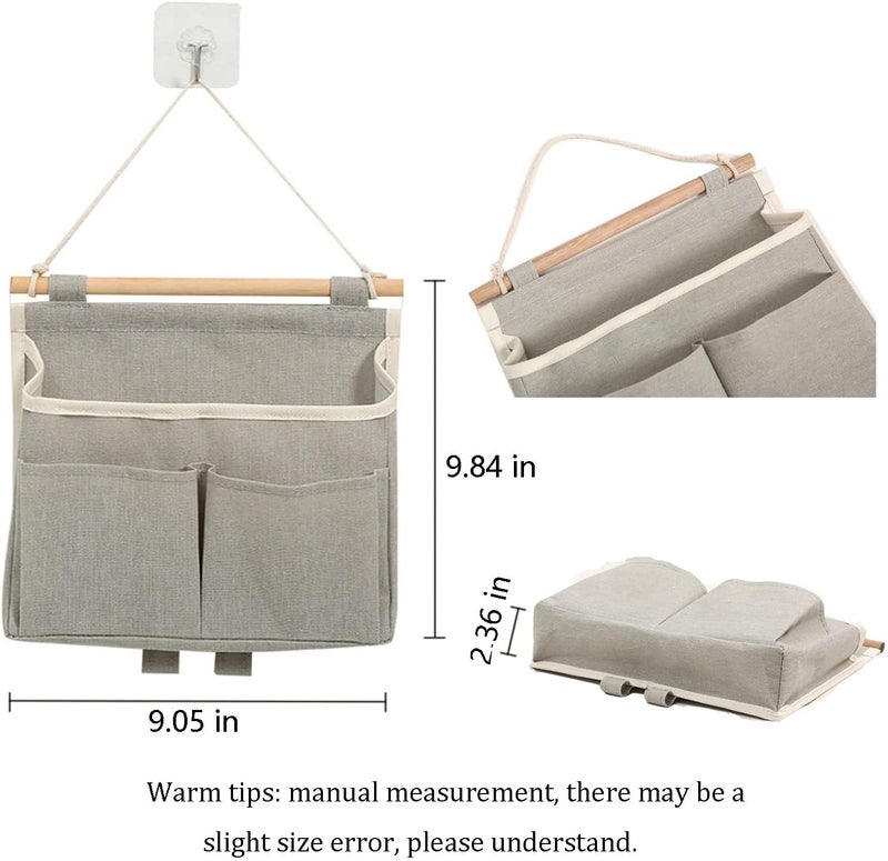 2Pcs Wall Hanging Storage Caddy Bag - Over Door Organizer for Living Room, Bedroom, Bathroom (Black) - Image 2