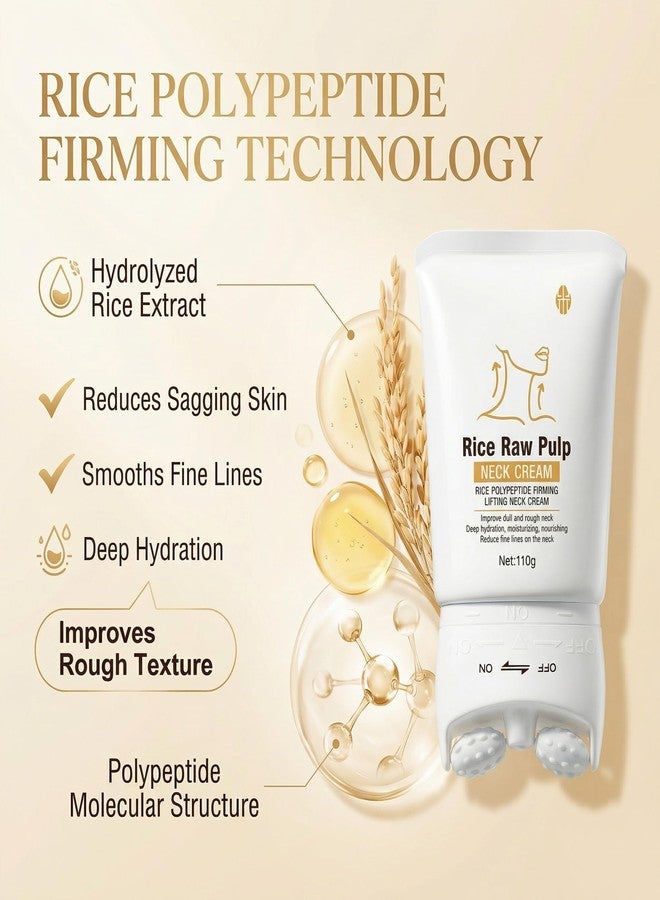 Grospe Rice Polypeptide Neck Firming & Lifting Cream with Roller, 110g - Image 3
