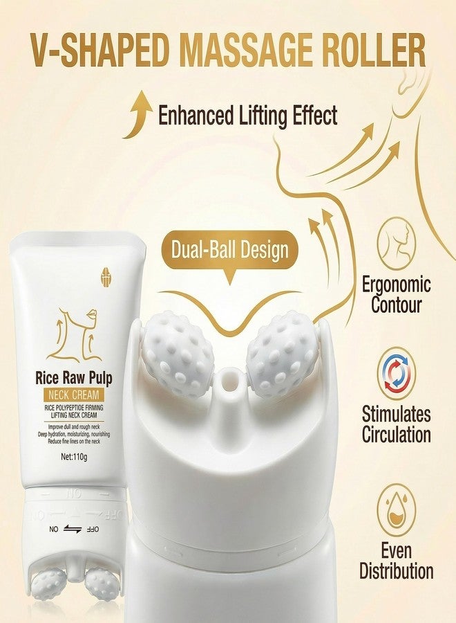 Grospe Rice Polypeptide Neck Firming & Lifting Cream with Roller, 110g - Image 2