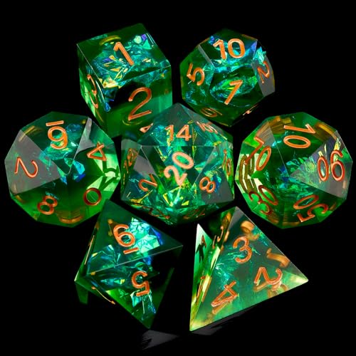 Haxtec Sharp Dice Resin DND Dice Set Polyhedral DD Dice for Roleplaying Dice Games Compatible with Dungeons and Dragons Gifts - Image 1
