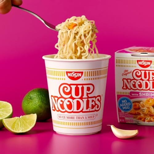 Nissin Cup Noodles Soup, Shrimp Flavor, Microwaveable Paper Cups, Instant Ramen, 2.25 Ounce (Pack of 12) - Image 4