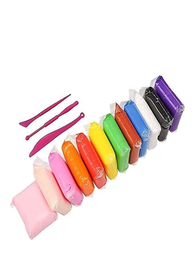 GR DESIGN® Non- Toxic 12 Color Fluffy Foam Clay with 3 Tools, 12 Colours Fun Activity kit (Pack of 5) - Image 2