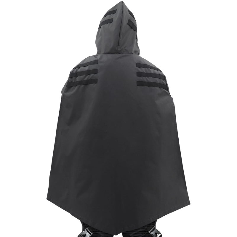 CosInStyle Ghost Grim Reaper Azrael Cosplay Cape Techwear Cape Poncho With Hoode Gothic Hooded Cape For Halloween Unisex Cosplay Costume Dress Up Daily Wear (Large/X-Large) - Image 3
