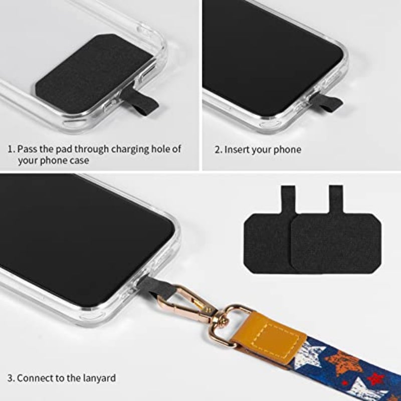 Phone Lanyards, Wrist Lanyards for Keys, Adjustable Shoulder Neck Strap, Universal Crossbody Cell Phone Lanyard for iPhone Case ID Badges, Card Holder, Car Key, and Most Smartphones Stars - Image 4