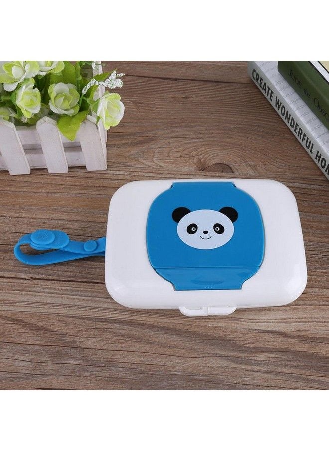 Zerodis Wet Wipes Storage Box Baby Portable Wipes Dispenser Travel Refillable Container For Car Bathroom Living Room Outdoor Use (White&Blue)  - Image 5