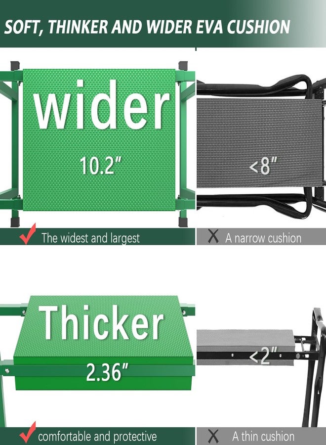 FLINTER Upgraded Garden Kneeler and Seat, Anti-tipping Garden Stool Heavy Duty Gardening Bench, Garden Kneelers for Seniors, Great for for Women, Grandparents, Gardeners, Mom & Dad, Green - Image 4
