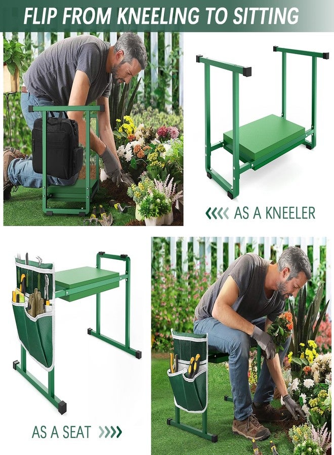 FLINTER Upgraded Garden Kneeler and Seat, Anti-tipping Garden Stool Heavy Duty Gardening Bench, Garden Kneelers for Seniors, Great for for Women, Grandparents, Gardeners, Mom & Dad, Green - Image 5