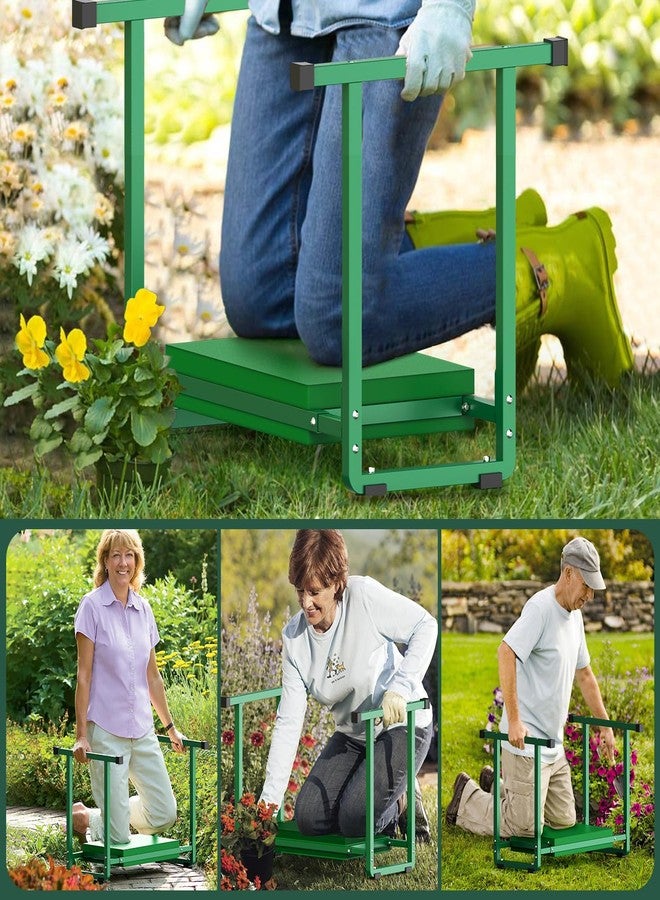 FLINTER Upgraded Garden Kneeler and Seat, Anti-tipping Garden Stool Heavy Duty Gardening Bench, Garden Kneelers for Seniors, Great for for Women, Grandparents, Gardeners, Mom & Dad, Green - Image 3