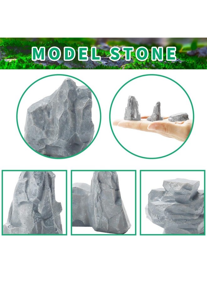 Warmtree 10Pcs Diorama Rocks Fake Rock Miniature Stone Rock Statue for Diorama Supplies Micro Train Landscape Railway Sand Table Halloween Miniatures - Image 4