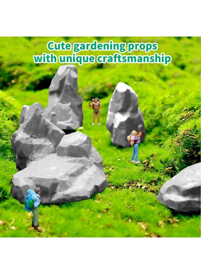 Warmtree 10Pcs Diorama Rocks Fake Rock Miniature Stone Rock Statue for Diorama Supplies Micro Train Landscape Railway Sand Table Halloween Miniatures - Image 3