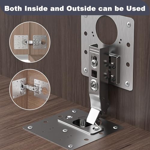 TecoKart® 10 Pcs Hinges Repair Plate for Cabinets, Hinge Repair Plates and Screws Pack, Kitchen Cupboard Door Hinges Repair Plate for Protecting Wooden Kitchen Cabinet Door Window - Image 4