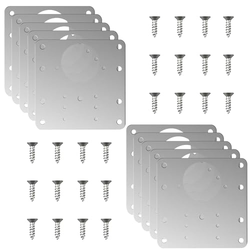 TecoKart® 10 Pcs Hinges Repair Plate for Cabinets, Hinge Repair Plates and Screws Pack, Kitchen Cupboard Door Hinges Repair Plate for Protecting Wooden Kitchen Cabinet Door Window - Image 1