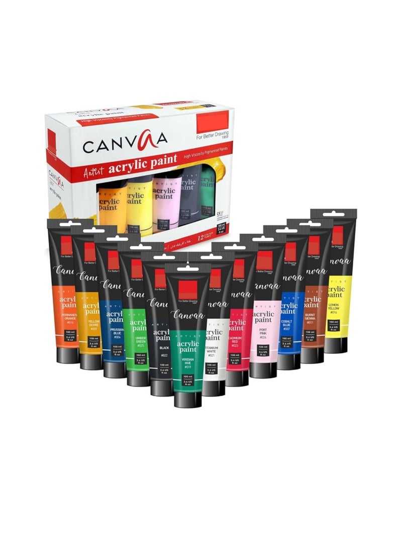 Isomers Isomars Canvaa Acrylic Paint 100ml - Set of 6 Vibrant Pigmented & Fadeproof Colors - ARTIST SERIES - For Canvas Painting, Scrap Book, Paper Board, Wood & Terracotta - Image 4