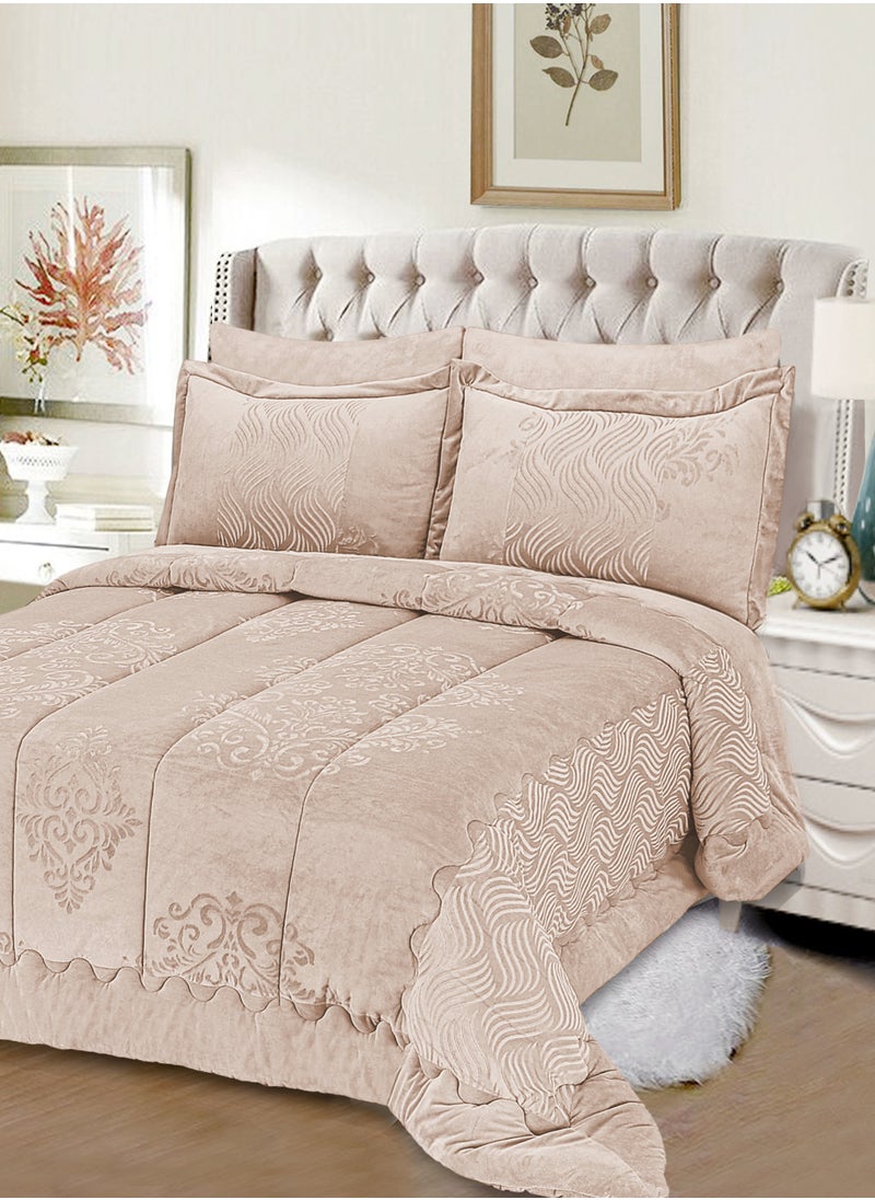 Master Home Textile Master Home Textile Velvet Comforter Sets, 4Pcs Single Size, Fits 120 x 200 cm Single Size Bed, Soft, Warm  - Image 1