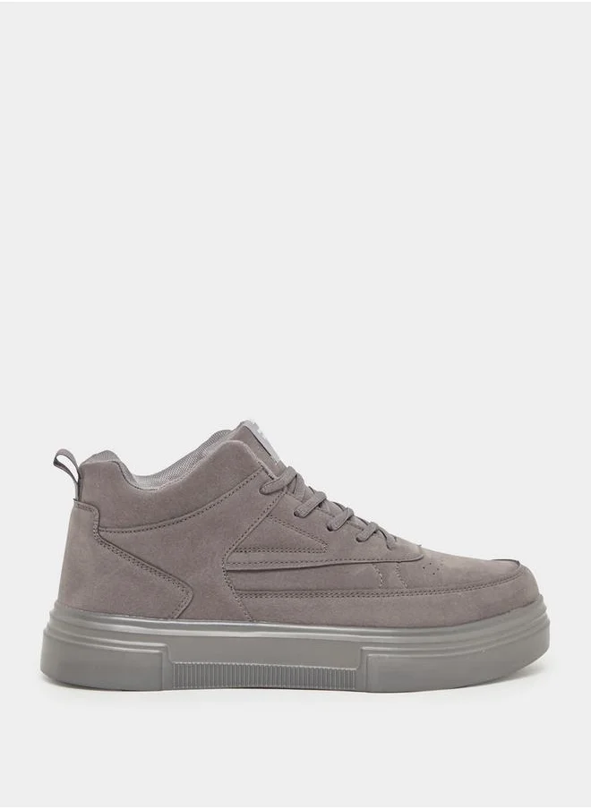 Styli High Top Lace Up Platform Sole Sneakers