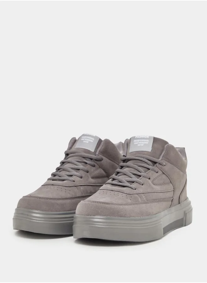Styli High Top Lace Up Platform Sole Sneakers