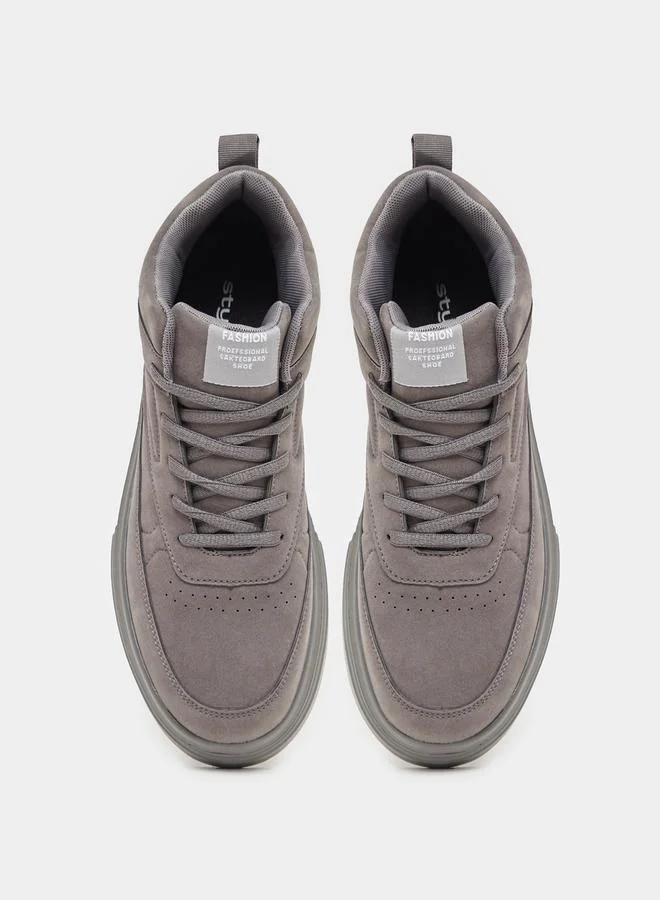 Styli High Top Lace Up Platform Sole Sneakers