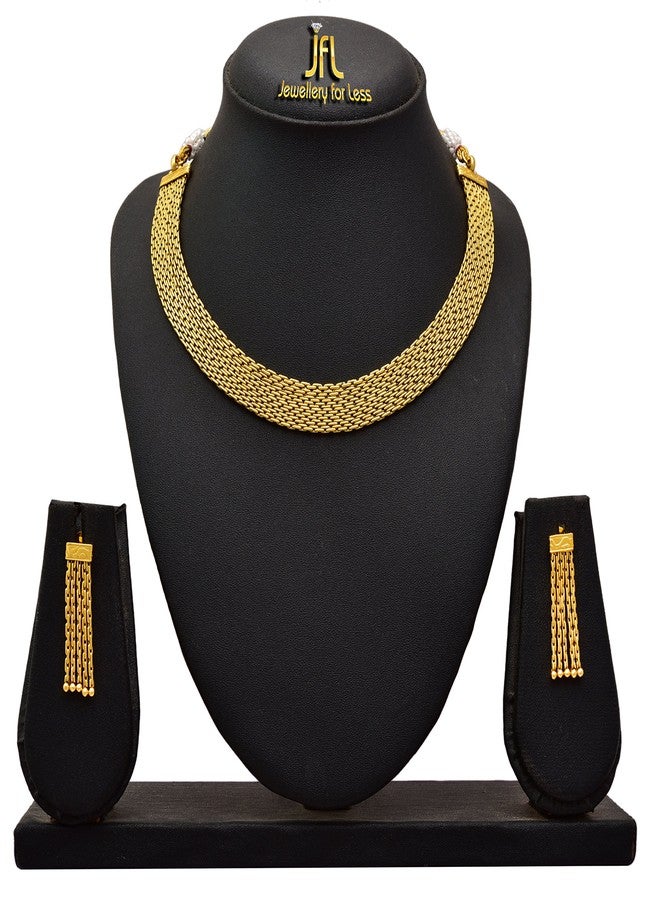 JFL - Traditional Ethnic One Gram Gold Plated Designer Patta Necklace Set for Women & Girls,Valentine - Image 2