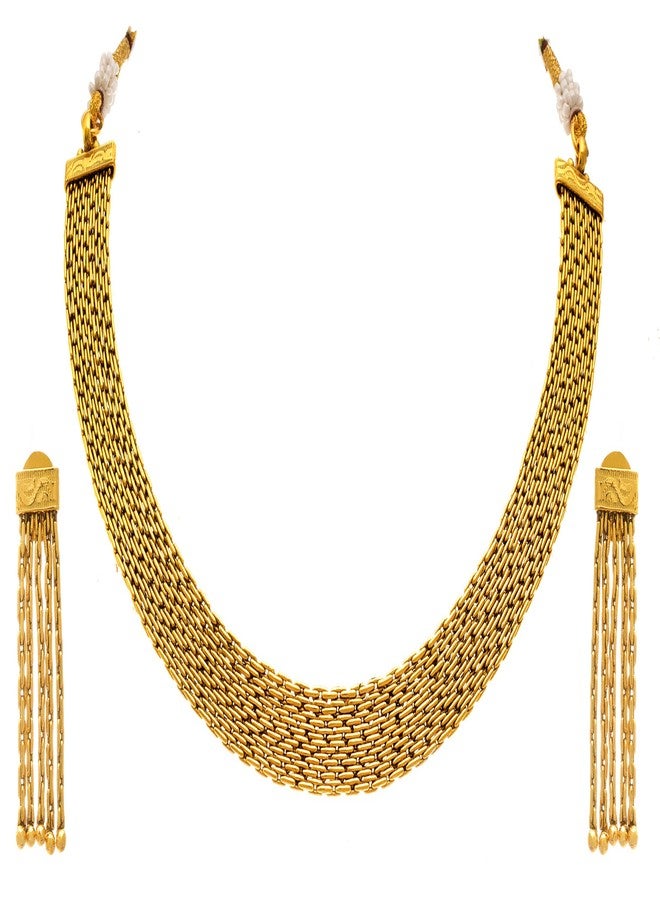 JFL - Traditional Ethnic One Gram Gold Plated Designer Patta Necklace Set for Women & Girls,Valentine - Image 1