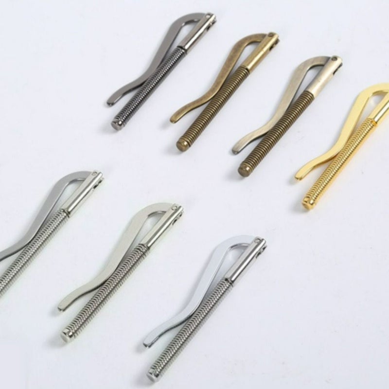 Golden Metal Double Fold Wallet Clip With Spring Clip For DIY Bag Accessories - Image 1