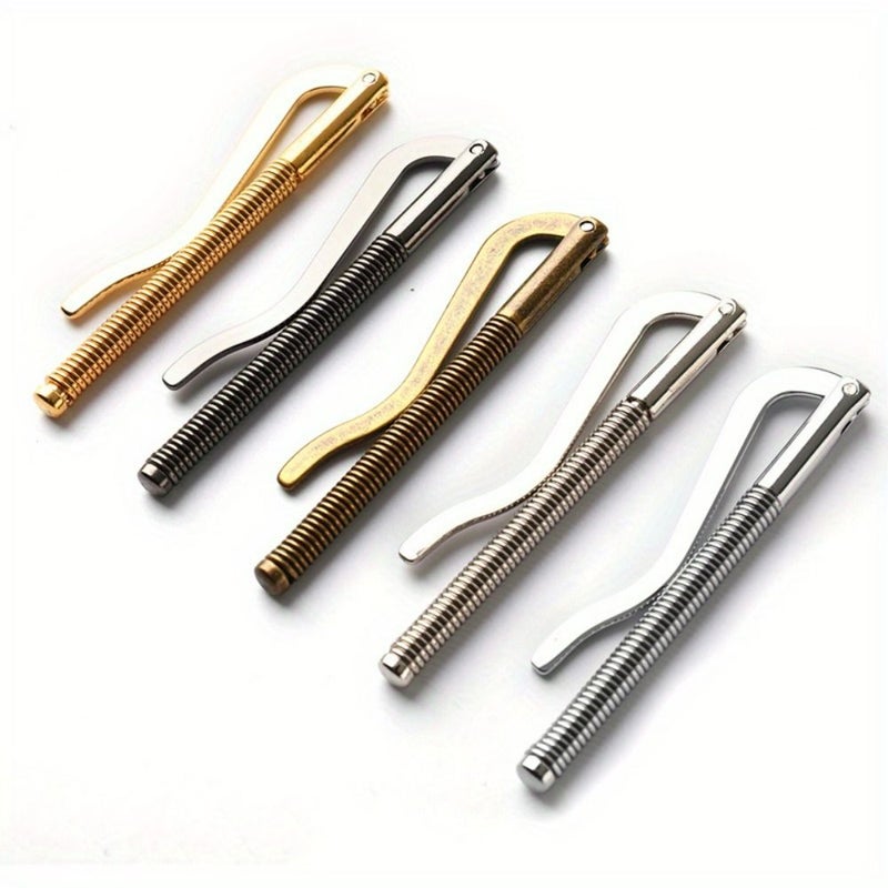 Golden Metal Double Fold Wallet Clip With Spring Clip For DIY Bag Accessories - Image 2
