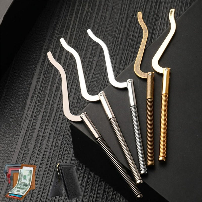 Golden Metal Double Fold Wallet Clip With Spring Clip For DIY Bag Accessories - Image 5