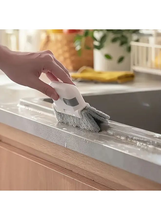 Plastic Handheld Multi Use Window Door Kitchen Cleaning Brush Yellow With Groove Gap Tool Reusable Dustpan Ergonomic Handle For Hard To Reach Areas Home Cleaning - Image 4
