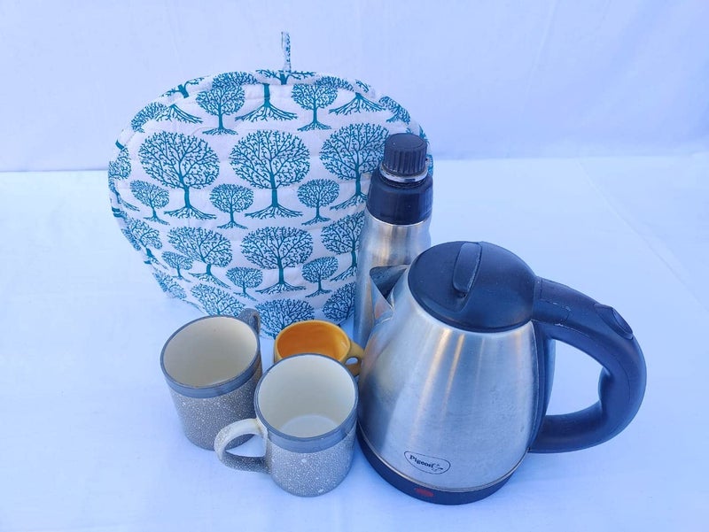 Malan Bai Mandala Tea Cozy Cover Hand Block Winter Tea Cozy Cotton Tea Kettle Warmer Pot Cover Hot Coffee Cover Handamde Kitchen Décor Brand: Malan Bai (Pattern 55) - Image 1