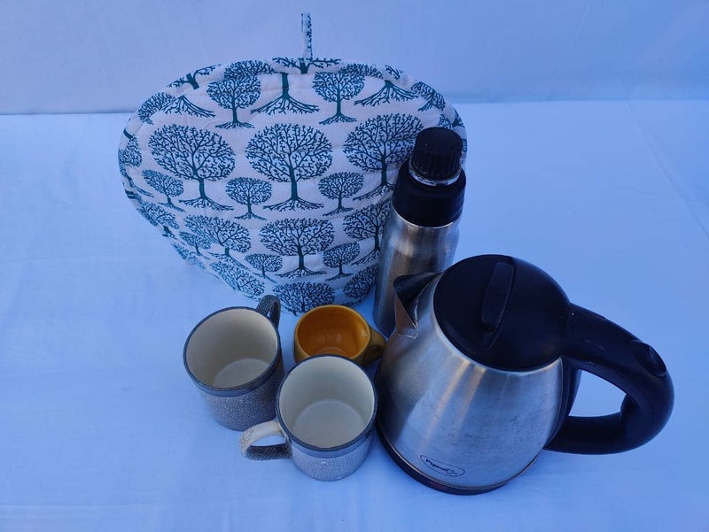 Malan Bai Mandala Tea Cozy Cover Hand Block Winter Tea Cozy Cotton Tea Kettle Warmer Pot Cover Hot Coffee Cover Handamde Kitchen Décor Brand: Malan Bai (Pattern 55) - Image 4