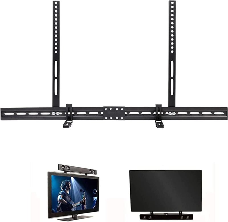 TV Sound Bar Bracket: Adjustable Soundbar TV Mount Universal Soundbar Brackets with or without Hole Install Above or Below TV up to 6KG Wall Mounting Stand for Samsung Sony Max VESA 700x400mm - Image 1