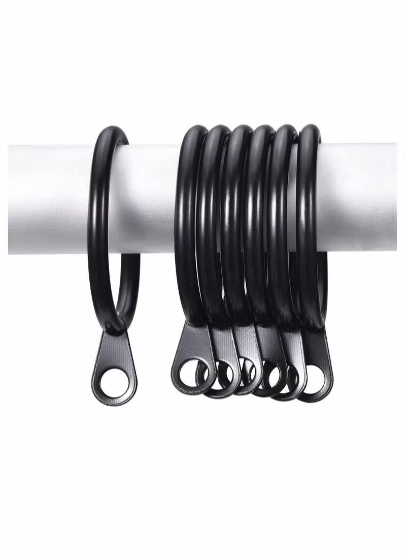 Metal Drapery Curtain Rings Hanging Rings for Curtains and Rods, Drape Sliding Eyelet Rings 30 mm Internal Diameter for Most Curtains, Shower Curtains Easy to Install (Black, 20 Pack)  - Image 5
