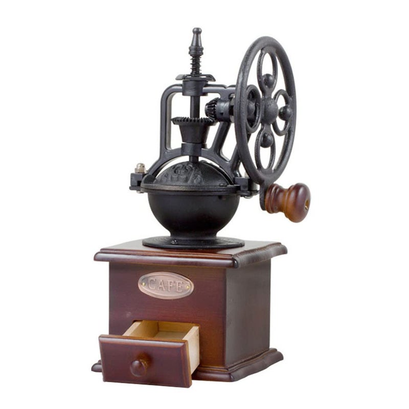Manual Vintage Style Hand Coffee Grinder Roller Mill Cast Iron Adjustable Grind Thickness
