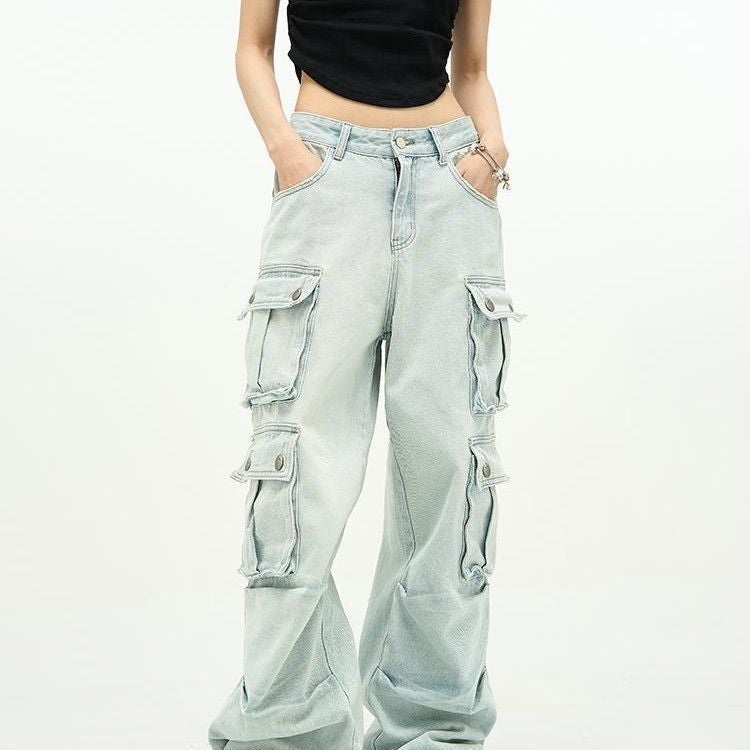 Unisex Classic Denim Jeans Loose Fit Daily Outdoor Wear - Image 2