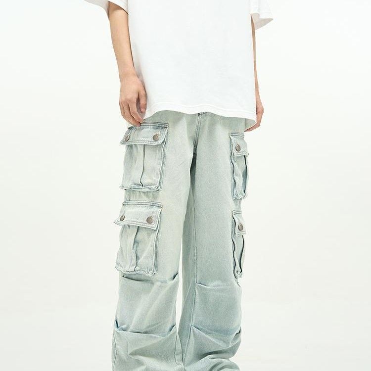 Unisex Classic Denim Jeans Loose Fit Daily Outdoor Wear - Image 3