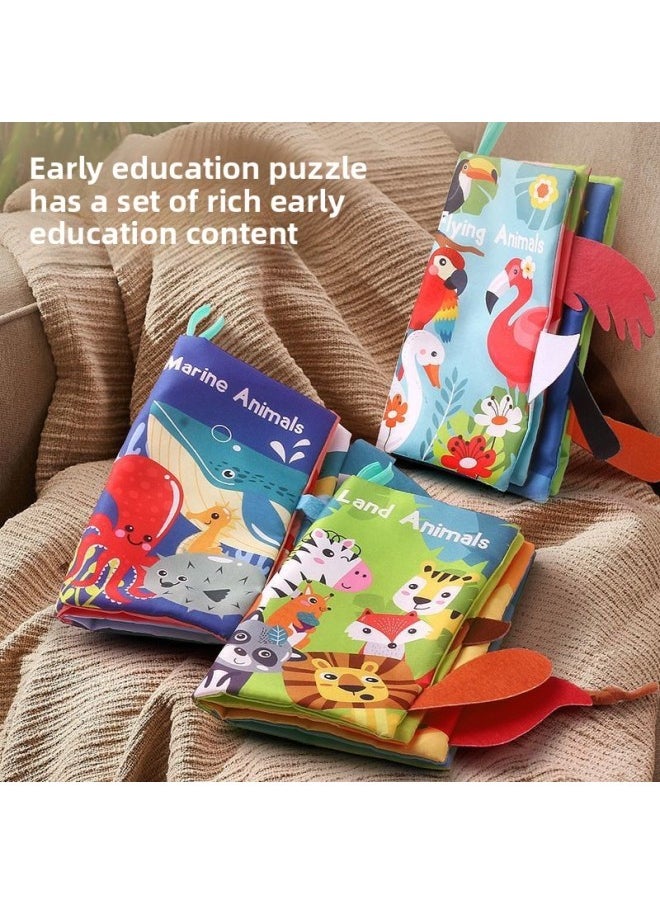 null - Tear-Off Book Cloth Book, Tear-Resistant, Washable, Tear-Off Cloth Book, Baby Biteable, Early Education Toy For 6-12 Months, Export-Color:Tear-off Books [three Books] + Tail Cloth Book-Specification:Single Item - Image 1