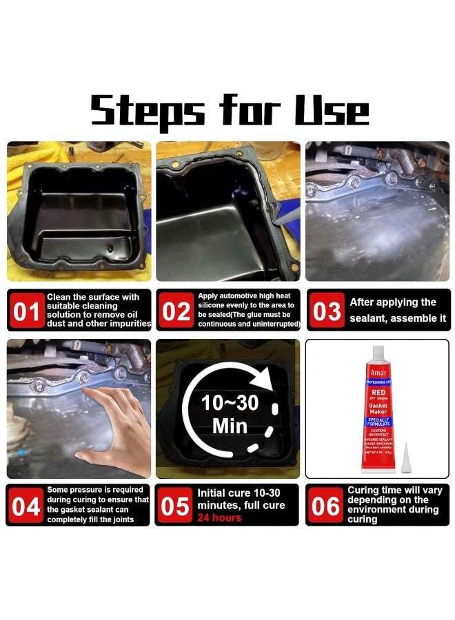 5PCS Red RTV Silicone Gasket Maker 85g High Temperature Sealant for Engine Auto Repair ERPC5460 - Image 2