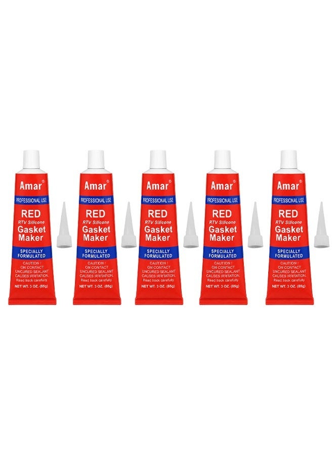 5PCS Red RTV Silicone Gasket Maker 85g High Temperature Sealant for Engine Auto Repair ERPC5460 - Image 1
