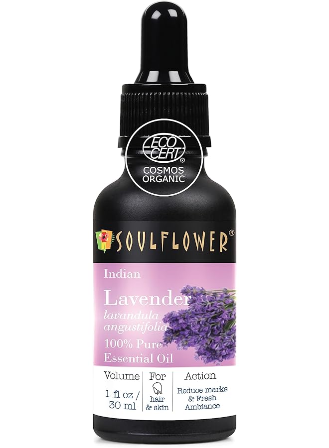 سول فلاور زيت اللافندر العطري لتغذية الشعر، بشرة صحية ووجه، موزع روائح عطرية منزلي، زيت نقي وطبيعي 100% غير مخفف، معتمد من إيكوسيرت كوزموس عضوي، 1 أونصة سائلة - Image 1