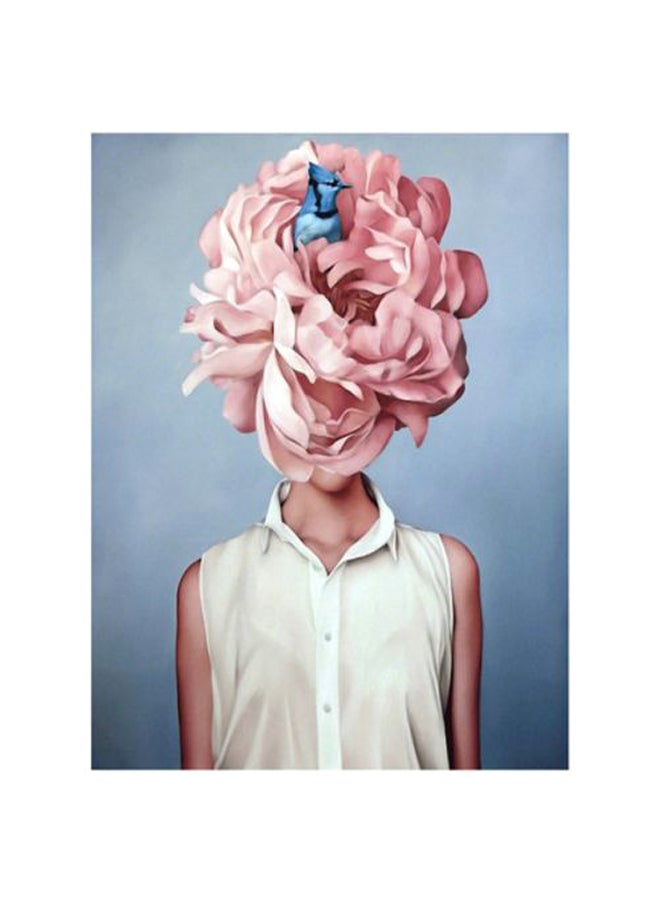 NIBEMINENT Decorative Modern Art Canvas Painting Pink/White/Blue 60x90cm