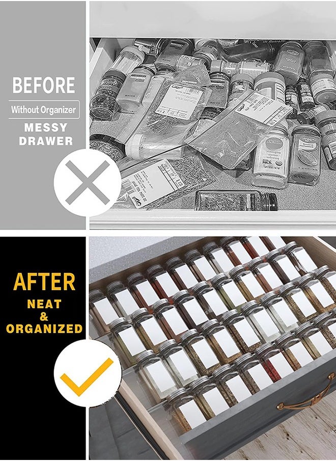 Garlo - Clear Acrylic Spice Drawer Organizer, 4 Tier- 2 Set Expandable From 325 to 65 Seasoning Jars Drawers Insert, Kitchen Spice Rack Tray for DrawerCountertop (Jars not included) - Image 1
