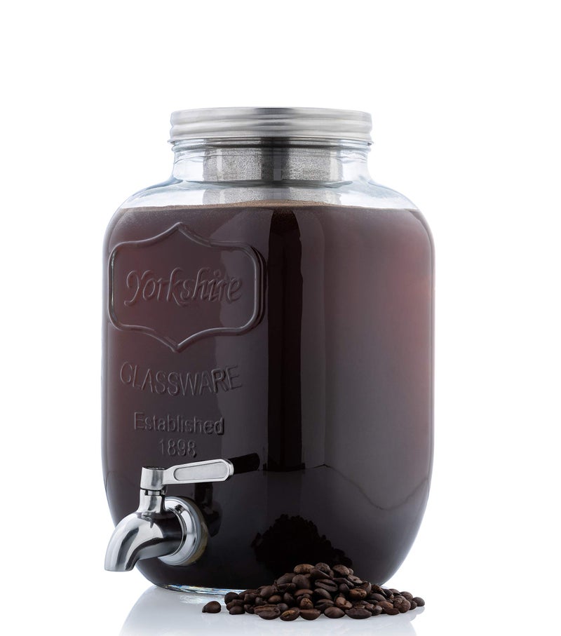Original Grind Co. Original Grind Coffee Co1 Gallon Cold Brew Coffee MakerEasy Pour Stainless Steel Spigot TapExtra Thick Glass Pitcher Brewing System Iced Coffee MakerRefrigerator Safe Storage 