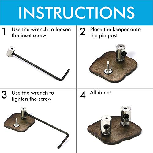 Millennial Essentials Pin Locks Locking Clasp Pin Backs with Wrench (24 Pieces) - Image 4