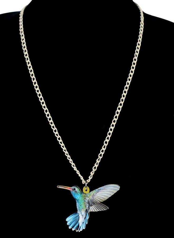 DUOWEI Acrylic Hummingbird Birds Necklace Earrings Dangle Jewelry Sets for Women Charm Gifts (Blue) - Image 2