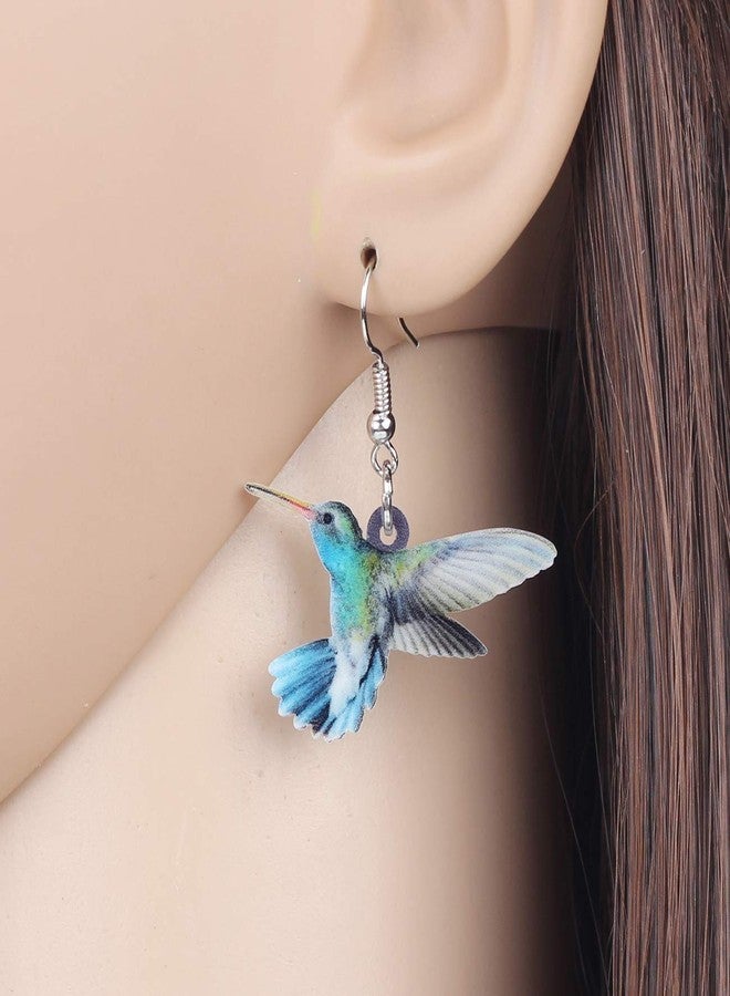 DUOWEI Acrylic Hummingbird Birds Necklace Earrings Dangle Jewelry Sets for Women Charm Gifts (Blue) - Image 3