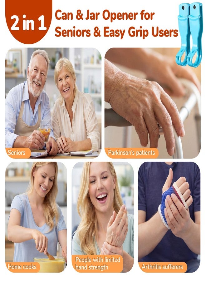 Enhon 2 Pack 2-IN-1 Ring Pull Can Opener and Canning Jar Opener with Magnets,Can Openers for Seniors,Arthritis,Parkinson’s,Mason Jar Openers for Weak Hands,Releases Vacuum Seal,Magnetic Refrigerator Storage - Image 2