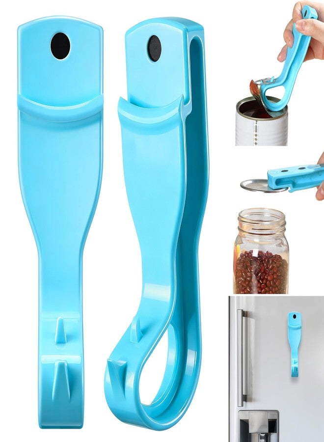 Enhon 2 Pack 2-IN-1 Ring Pull Can Opener and Canning Jar Opener with Magnets,Can Openers for Seniors,Arthritis,Parkinson’s,Mason Jar Openers for Weak Hands,Releases Vacuum Seal,Magnetic Refrigerator Storage - Image 1