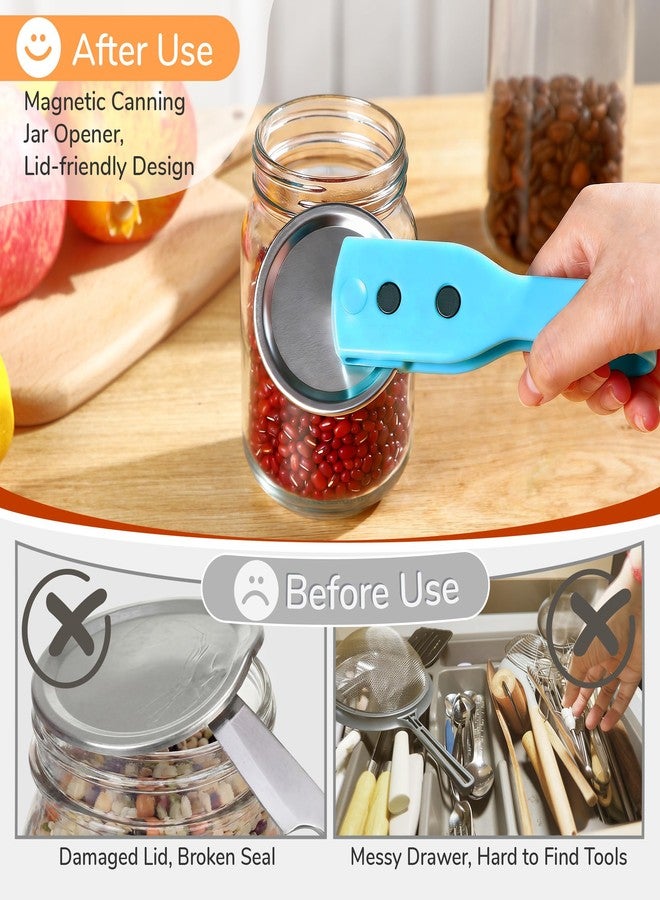 Enhon 2 Pack 2-IN-1 Ring Pull Can Opener and Canning Jar Opener with Magnets,Can Openers for Seniors,Arthritis,Parkinson’s,Mason Jar Openers for Weak Hands,Releases Vacuum Seal,Magnetic Refrigerator Storage - Image 4