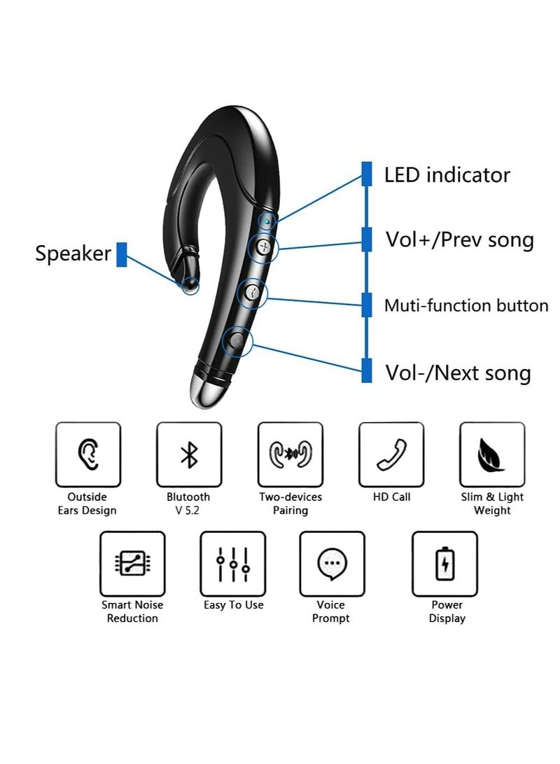 Open-Ear True Wireless Bluetooth Earphones ,Bone Conduction Headphones for Driving Running,Air conduction Bluetooth headset, no in-ear driving, wireless ear-mounted mobile phone call - Image 3