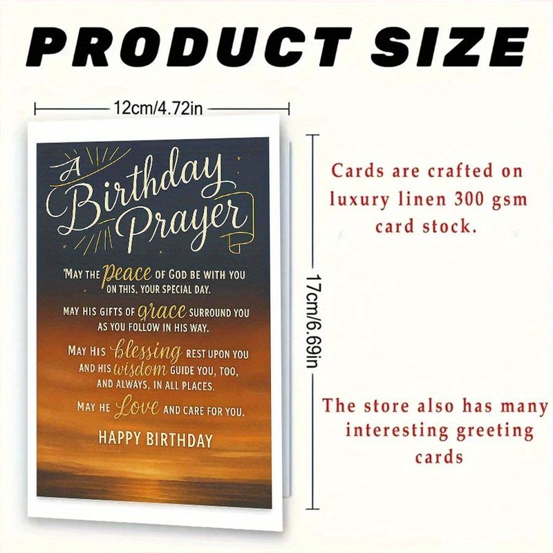 Red Christian Inspirational Birthday Greeting Card with Prayer and Envelope - Image 5